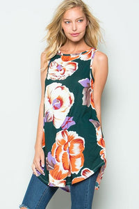 Aloha Floral Sleeveless Tunic